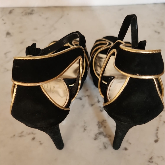 Coach Daylan High-Heel Suede & Leather Sandals NWOB - Picture 4 of 9